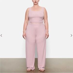 NWT SKIMS Limited Edition Soft Cotton Ribbed Lounge Sleep Pant In Orchid Sz 3X